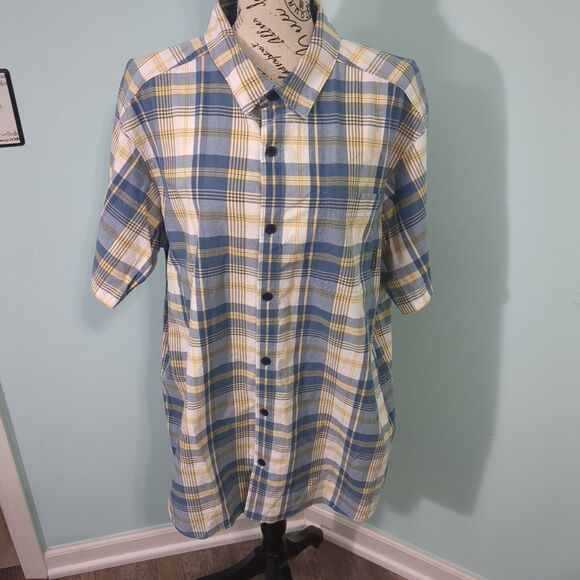 Columbia Other - Colombia men's Button front Short Sleeve checked cotton shirt plaid extra large